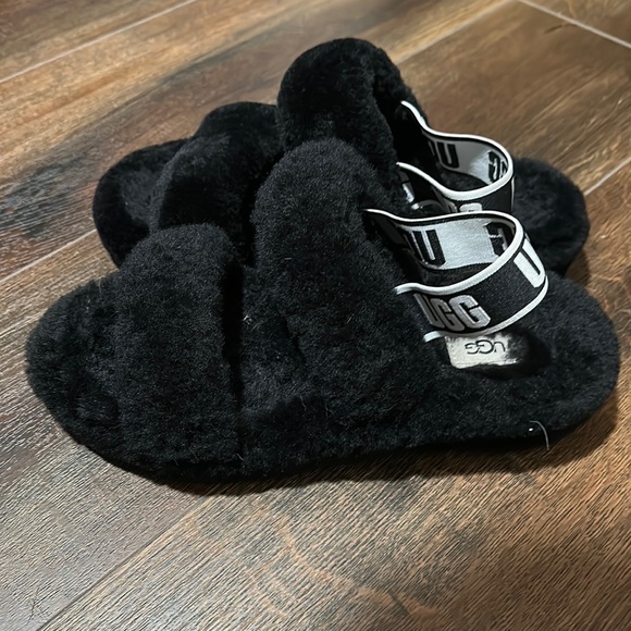 UGG Oh Yeah Black Sheepskin Shearling Platforms - Picture 4 of 6